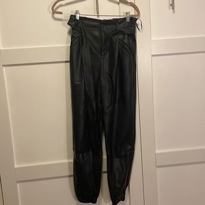 NWT Elan Faux leather High waist Ankle Pants Sz Small